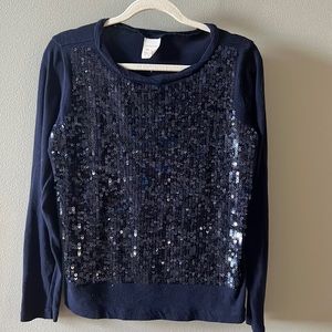 Girls Crewcuts Long Sleeve Sequin Shirt